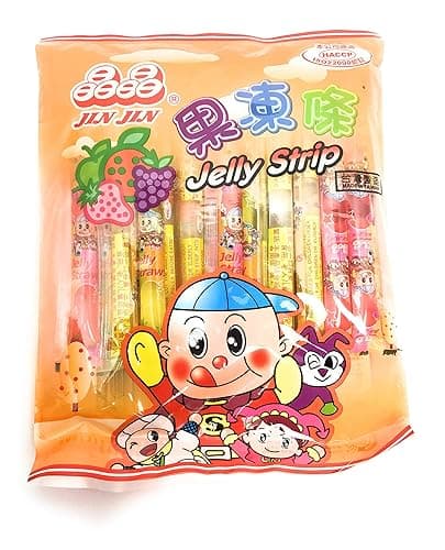 Jin Jin - Jelly Strip (Jelly Filled Straws in Assorted Flavors) - Net Wt. 14.1 Oz. - Image 1