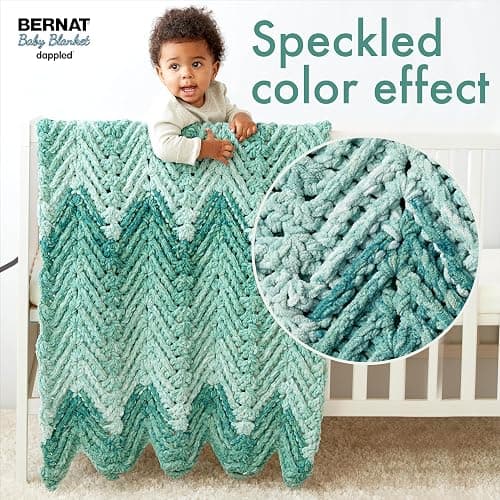 Bernat Baby Blanket Dappled Crocus Faerie Yarn - 2 Pack of 300g/10.5oz - Polyester - 6 Super Bulky - 220 Yards - Knitting/Crochet thumbnail 3