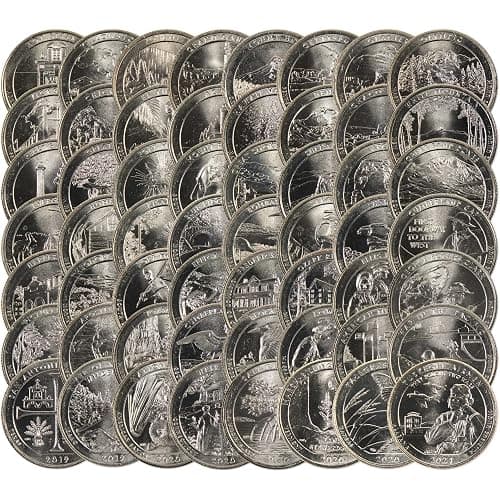 2010-2021 National Park Quarter 56 Coin Set Uncirculated with Folder | Collectible 56-Coin Set: National Park Quarter, 2010-2021, Copper-Nickel Clad, Uncirculated thumbnail 3