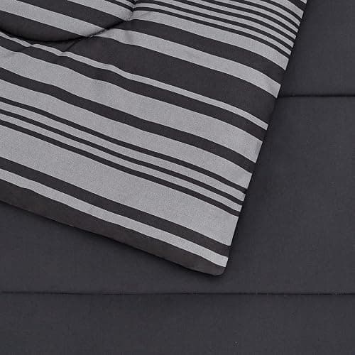 Amazon Basics 5-Piece Lightweight Microfiber Comforter Set with Sheets, Bed-in-a-Bag, Gray Calvin Striped Bedding, Twin/Twin XL thumbnail 5