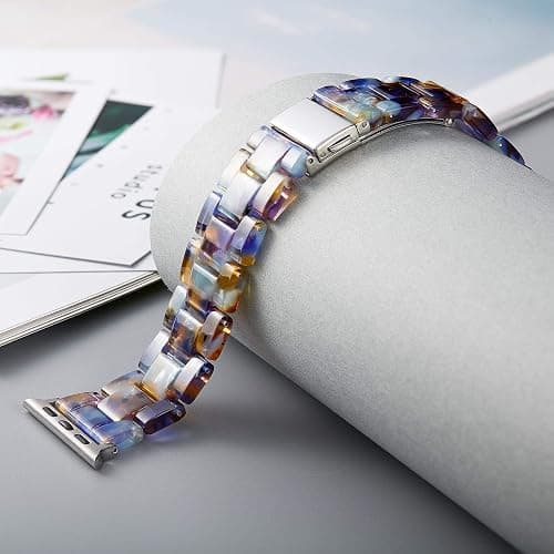 BINLUN Compatible avec Bracelet Apple Watch 44mm 45mm 46mm 49mm 38mm 40mm 41mm 42mm pour Femme Homme Band pour iWatch Séries 10 9 8 7 6 5 4 3 2 1 Ultra SE pour Apple Watch Band en Résine Léger Stylé thumbnail 5