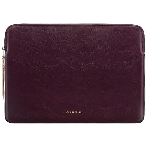 Comfyable Slim Protective Laptop Sleeve Compatible with 13/14 Inch MacBook Air & MacBook Pro M5/M4/M3/M2 Pro/Max 2026, Mac Travel Case, Laptop Pouch, Slim PU Leather Cover, Berry Brown - Image 1