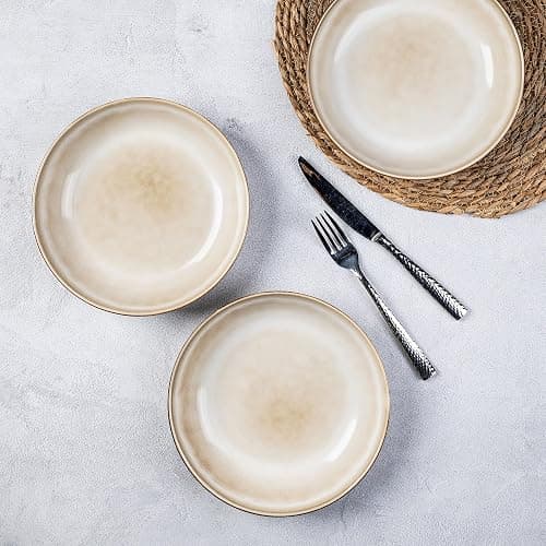 AmorArc 8.5'' Large Pasta Bowls, 36oz Ceramic Salad Serving Bowls Set of 6 for Kitchen, Wide Stoneware Bowls for Pasta,Salad,Fruit,Bread, Microwave Safe, Cappuccino thumbnail 2