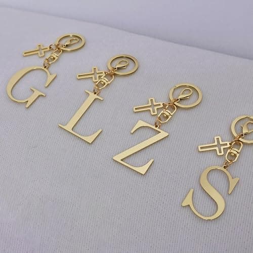 Coprall Gold Initial Keychain for Women A-Z Letter Cross Keychains Alphabet Key Chain bag Accessories Gift for Christian thumbnail 6