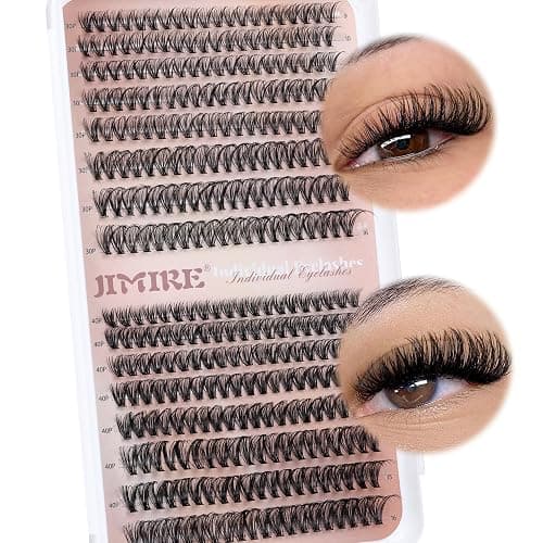 JIMIRE 320Pcs Individual Eyelashes DIY Russian Cluster Lashes 30D+40D Lashes Individual Cluster D Curl 9-16mm Mixed Wispy DIY Lash Clusters Eyelash Extesnsions - Image 1