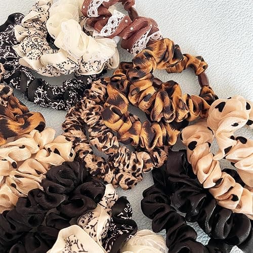 Mebloblo Mix Scrunchies for Women, High Elasticity Ties for Thin & Thick Hair, Stylish Scrunchies for Women Girls, Everyday Hair Scrunchy, Hair Styling Accessories, Ponytail Holder, 6 Sets (12PCS) thumbnail 7