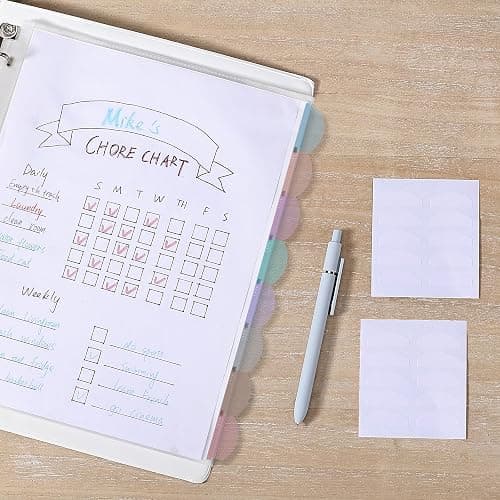 Mr. Pen- Clear Sheet Protectors with Tabs, 8 Tabs, 2 Sets, Clear Plastic Dividers for 3 Ring Binder, Insertable Index Page Divider Multicolor Tabs thumbnail 9