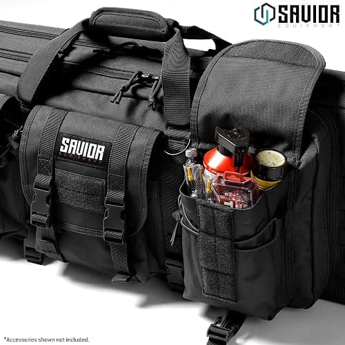 Savior Equipment American Classic Tactical Double Long Gun Bag Pistol Transportation Case w/Backpack Strap, Lockable Compartment, Available Length in 32" 36" 42" 46" 51" 55" thumbnail 4