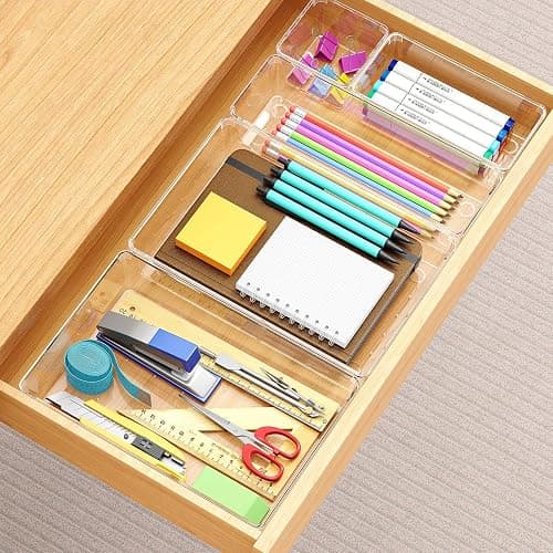 Radikor Schubladen Organizer -16 Stück Schminktisch Organizer in 4 Größen, Drawer Organizer, Make Up Organizer, Schubladen Ordnungssystem für Schreibtisch, Büro, Küchen, Bad thumbnail 7