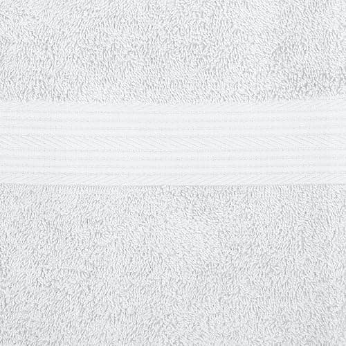 Amazon Basics 6-Piece Oversized Highly Absorbent Fade-Resistant Towel Set, 100% Cotton Towels for Bathroom, Soft, 2 Bath Towels, 2 Hand Towels, 2 Washcloths, White thumbnail 8
