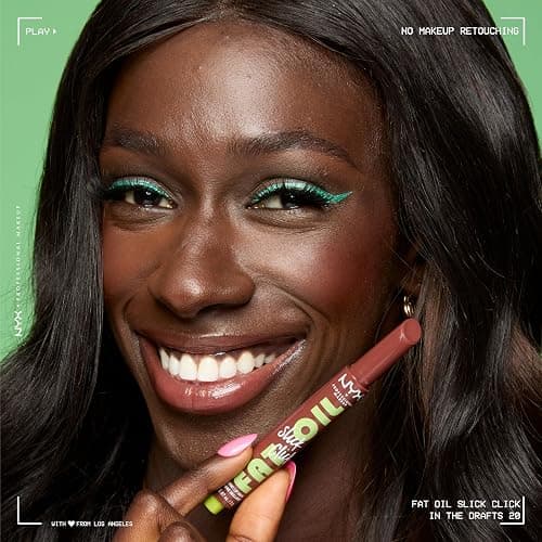 NYX Professional Makeup Fat Oil Slick Click, Lightweight, Buildable Pigmented Vegan Lip Balm - Group Chat (Nude) thumbnail 7