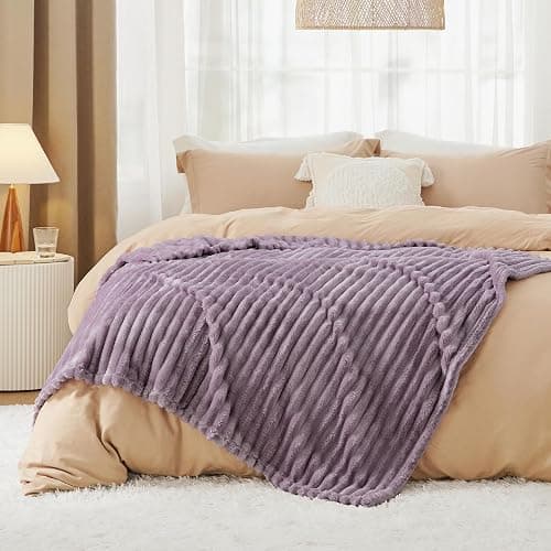 Bedsure GentleSoft Light Purple Throw Blanket for Couch - Cozy Soft Blankets for Women, Cute Small Throws for Girls, Mothers Gifts Day for Mom Women Wife, Purple Gifts Home Room Decor, 50x60 Inches thumbnail 9