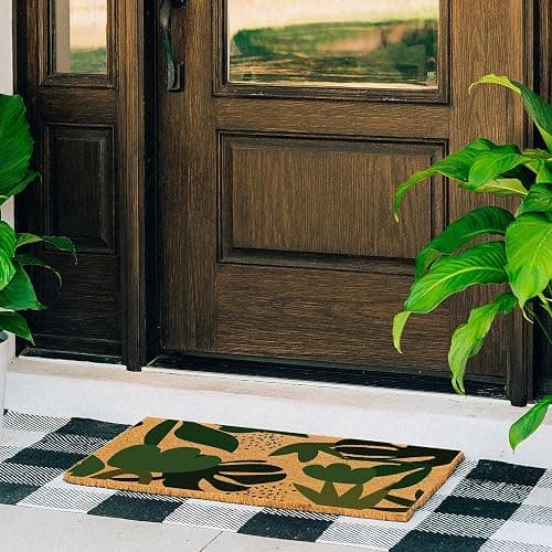 THEODORE MAGNUS Spring Door Mat – Coir Doormat for Outdoor Entrance, Durable Welcome Mat with Non-Slip Backing, Perfect for Front Door and Entryway - Outdoor/Indoor - Tropical Mirage - Tropical Mirage thumbnail 2