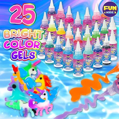 Unicorn Magic Grow Aqua Elves Kit, FunKidz Magical Water Elf Toys for Kids with 25 Colors Gel 16 Unicorn Molds to Make Over 100 Water Pets Crafts for Girls Boys Ages 3+ thumbnail 4