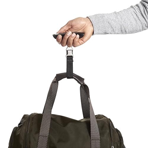 Amazon Basics Tragbare Digitale Kofferwaage mit Haken, Tara-Funktion und Einheitenumrechnung – Präzise Gewichtsmessung bis 50 kg, Praktisch für Reisen,Einheitsgröße, Schwarz thumbnail 4