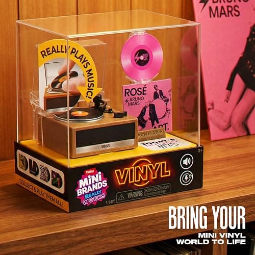 Mini Brands Really Works Vinyl Playset Series 1 by ZURU | Real working mini record player that spins & plays; exclusive mini vinyl included; collectible music playset; collector gift thumbnail 7