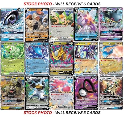5 Pokemon Ultra Rare Card Lot - V, Gx, ex, Assorted Variety - No Duplicates thumbnail 4
