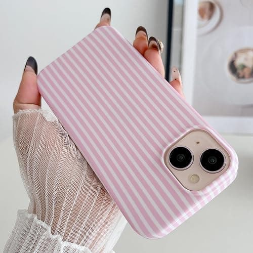 HYUEKOKO Striped Phone Case for iPhone 13 & iPhone 14 & iPhone 15, Fashion Retro Stripe Pattern Aesthetic Cover, Soft TPU Slim Shockproof Case for Girls Women-Pink thumbnail 3