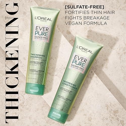 L'Oreal Paris Thickening Sulfate Free Shampoo, Thickens + Strengthens Thin, Fragile Hair, Hair Care with Rosemary Leaf, EverPure, 8.5 Fl Oz (Packaging May Vary) thumbnail 2