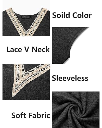 MEROKEETY Women's Boho Cap Sleeve Lace Trim V Neck Tops 2026 Summer Casual Loose Beach Vacation Tee Shirts Blouse thumbnail 6