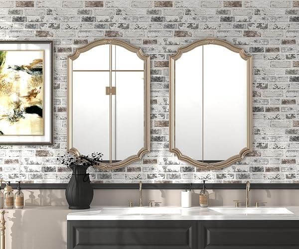 Brick Wallpaper Peel and Stick Wallpaper 17.3"x393" Grey and White 3D Brick Wallpapers Self Adhesive Vintage Wall Paper Removable Textured Contact Paper for Fireplace Kitchen Home Decoration Vinyl thumbnail 5