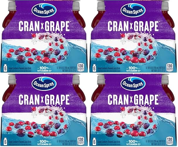 Ocean Spray® Cran-Grape® Cranberry Grape Juice Drinks, 10 Fl Oz Bottles, 6 Count (Pack of 4) - Image 1