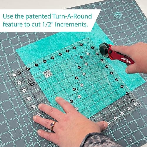 Creative Grids Quilt Ruler 3-1/2in x 3-1/2in Square – CGR3 – Made in USA, Non-Slip Grip Acrylic Quilting, Sewing, Crafting, Patchwork Ruler for Measuring & Cutting Fabric thumbnail 3