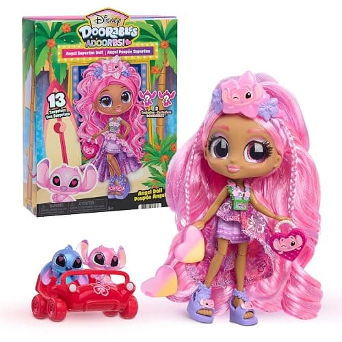 Disney Doorables ADOORBS Angel Superfan Doll, Movie Premiere, UNbox 10 Mini Accessories, 2 Exclusive Figures, Fun Play Area, Toy Gift for Collectors, Fans, Tweens, Girls & Kids 5+ by Just Play - Image 1