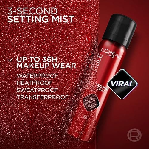 L’Oréal Paris Infallible 3-Second Makeup Setting Spray, Makeup, Microfine Mist for up to 36H Wear, Lightweight, Transfer Proof, Waterproof, Dries in 3 seconds, 75ml thumbnail 4