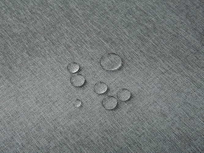 EHouseHome Faux Linen Tablecloth with Lace Trim - Waterproof/Spill Proof/Stain Resistant/Wrinkle Free/Oil Proof - for Banquet, Parties, Dinner,Kitchen,Wedding,Coffee,Holiday,Grey Square 52X52Inch thumbnail 4