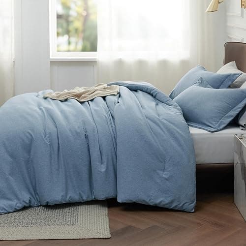Bedsure Twin/Twin XL Comforter Set - Storm Blue Soft Bedding for All Seasons, Cationic Dyed Bed Set, 2 Pieces, 1 Twin Size Comforter (68"x88") and 1 Pillow Sham (20"x26"+2") - Twin/Twin XL - 20 - Storm Blue thumbnail 2
