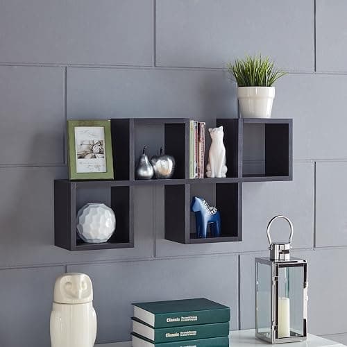 Danya B. Cubby Chessboard Wall Shelf - Horizontal or Vertical (Black) thumbnail 2