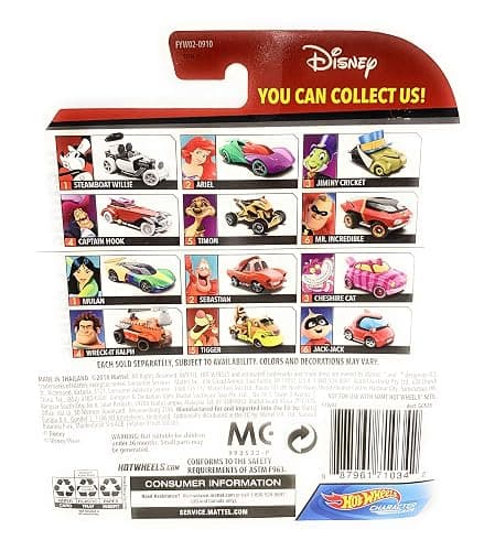 Hot Wheels Disnery Pixar Character Cars Series 7-1/64 Scale Sebastian Vehicle(2/6) thumbnail 2