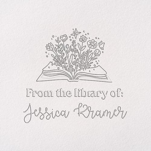 Personalized Book Embosser - Customizable Embosser Stamp for Crisp, Clear Impressions - Perfect for Bookplates, Endpapers, and Covers - Custom Embosser for Personal Libraries - Floral Designs thumbnail 7
