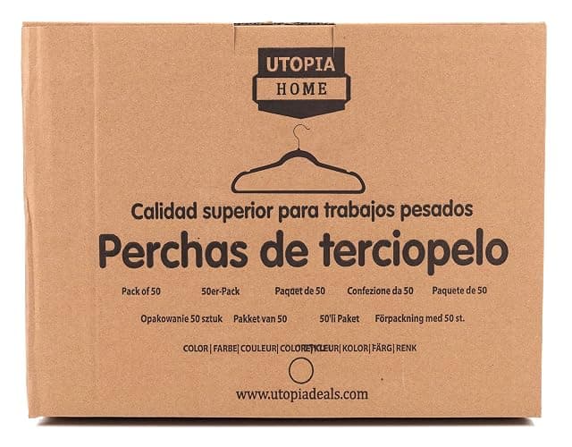 Utopia Home Pack of 50 Premium Non Slip Velvet Hangers 360 Degree rotatable Hook Durable & Slim Coat - Pant Hangers - Black thumbnail 11
