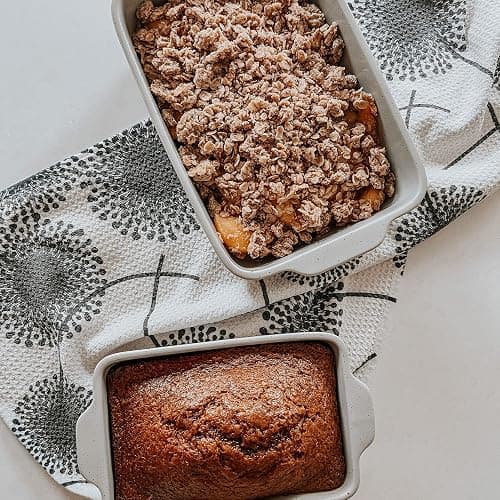 Mora Ceramic Set of 2 Baking Dishes For Casserole, Banana Bread, Brownies, Broiling, Roasting, and Baking. 7x11 in and Loaf Pans - Porcelain Serving Bakeware from Oven to Table. Freezer Safe - Grey thumbnail 2
