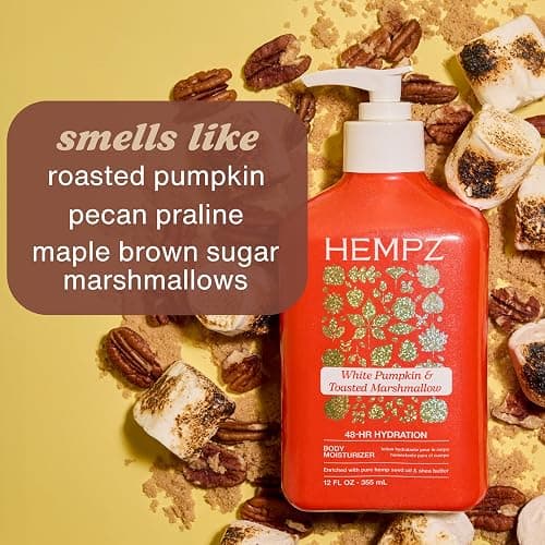 Hempz White Pumpkin & Toasted Marshmallow Body Moisturizer, 12 fl.oz. | Hemp-derived formula softens and hydrates skin for lasting comfort all day thumbnail 3