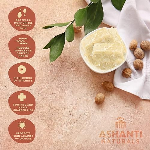 Ashanti Naturals White Chunky Raw Shea Butter | Unrefined African Shea Butter from Ghana | 100% Natural Moisturizer, No Additives - 5 oz thumbnail 3