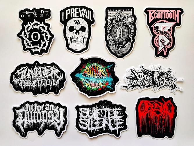 Metalcore/Deathcore Sticker Pack (10 Stickers) Set 3 Death Black Emo slam Screamo Scene Heavy Sticker Vinyl Laptop Brutal moshcore Hardcore Art Post Hardcore Metal Merch Gift alt Design thumbnail 2