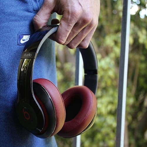 WC Wicked Cushions Replacement Ear Pads for Beats Studio 2 & 3 (B0501, B0500) Wired & Wireless | Does NOT Fit Beats Solo | Softer PU Leather, Enhanced Foam & Stronger Adhesive | Burgundy thumbnail 3