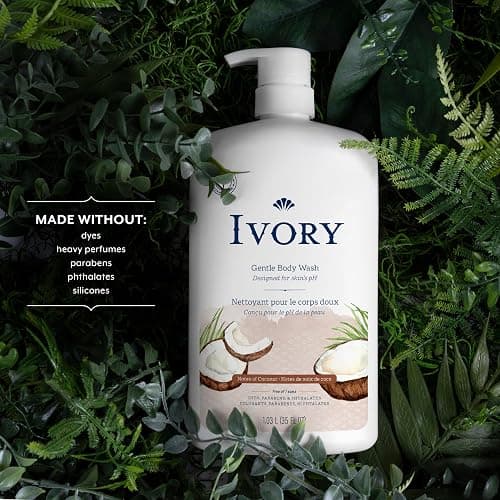 Ivory Body Wash, Designed for the Whole Family, Gentle Formula, Free of Dyes Heavy Perfumes Parabens Phthalates & Silicones, Coconut Scent, 35 oz thumbnail 2