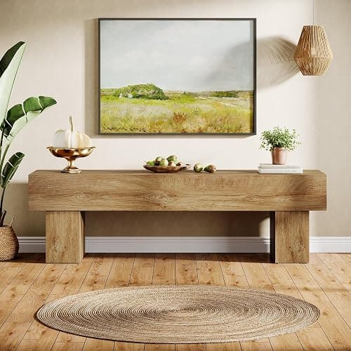 Tribesigns 63" TV Stand, Farmhouse Entertainment Center, Low TV Console Table for Living Room, Long Media Console Television Stands for 55/60/65 Inch TV thumbnail 4