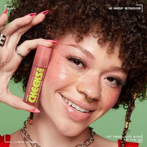 NYX Professional Makeup Fat Cheeks Juicy Blush, Liquid Blush, 12 HR Wear, Infused With Oils & Peptides, Cheek Hugging Applicator, Does Not Fade, Shade: Fig Fizz (Pink) thumbnail 4