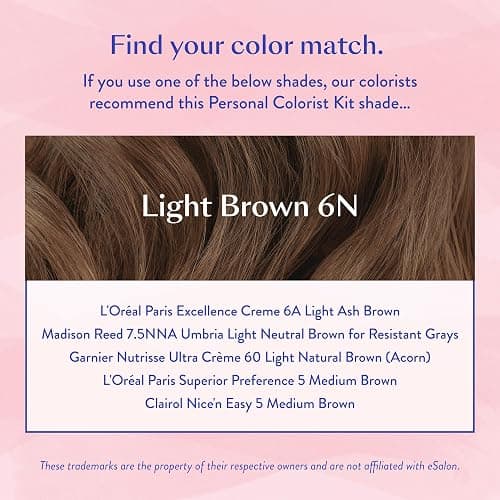 eSalon Permanent Hair Color & Hair Dye - Light Brown - Professional-Grade Ammonia-Free Personal Colorist for Up To 100% Gray Coverage on All Hair Types thumbnail 5