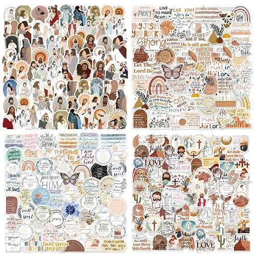 200PCS Inspirational Christian Stickers for Water Bottles, Religious Faith Bible Verses Jesus Stickers for Laptops, Phone Cases, Journaling - Image 1
