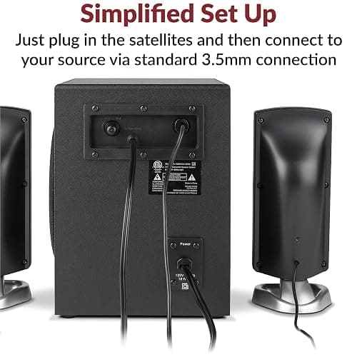 Cyber Acoustics CA-3090 2.1 Speaker System with Subwoofer with 18W of Power – Easy Setup and Convenient Controls, Great for Music, Movies, and Gaming thumbnail 5