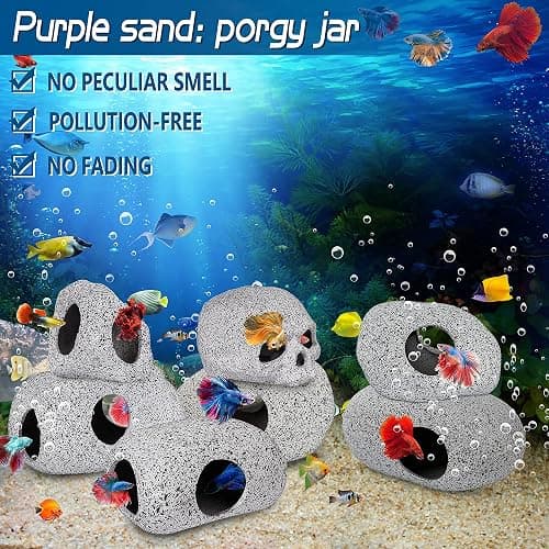 Ameliade Aquarium Decorations Cave Fish Tank Accessories Rock Decor for Shrimp Cichlid Hiding Breeding Small Fish Bowl Hide Decoration Betta Toys Hideout Stones House（Medium） thumbnail 7
