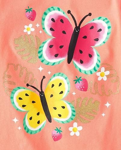 The Children's Place Baby-Girls and Toddler Unicorns,Butterflies,Trends Short Sleeve Graphic T-Shirts,4 Pack thumbnail 5