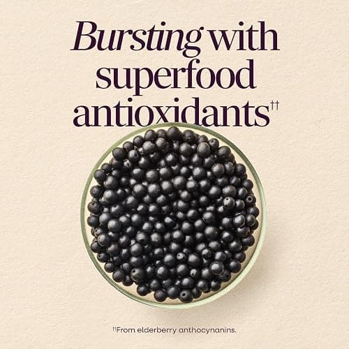 Nature's Way Sambucus Elderberry Gummies for Immune Support* Ages 4+, 60 ct | Immune Gummy with Black Elderberry Extract, Vitamin C, D3, Zinc, and Superfood Antioxidants*, Adults & Kids Ages 4+ thumbnail 4