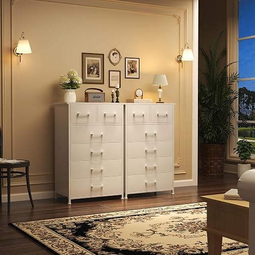 Flrrtenv Wooden Dresser for Bedroom, Chest of Drawers, Storage Cabinet, 6 Drawer Organizer for Office, Living Room, Hallway - White Wood thumbnail 4